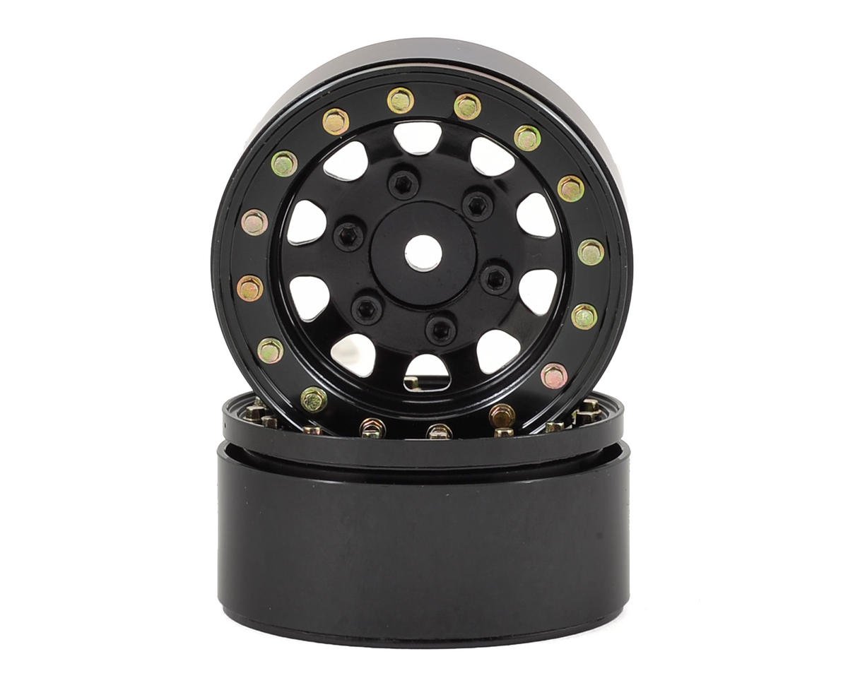 SSD RC D Hole 1.55" Steel Beadlock Crawler Wheels (Black) (2) (SSD00097)