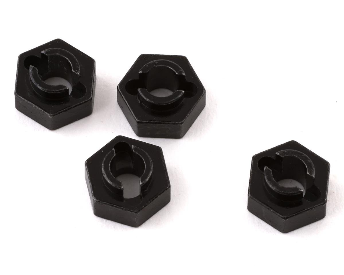 SSD RC SCX24 7mm Brass Wheel Hex (Black) (4) (1g) (SSD00438)