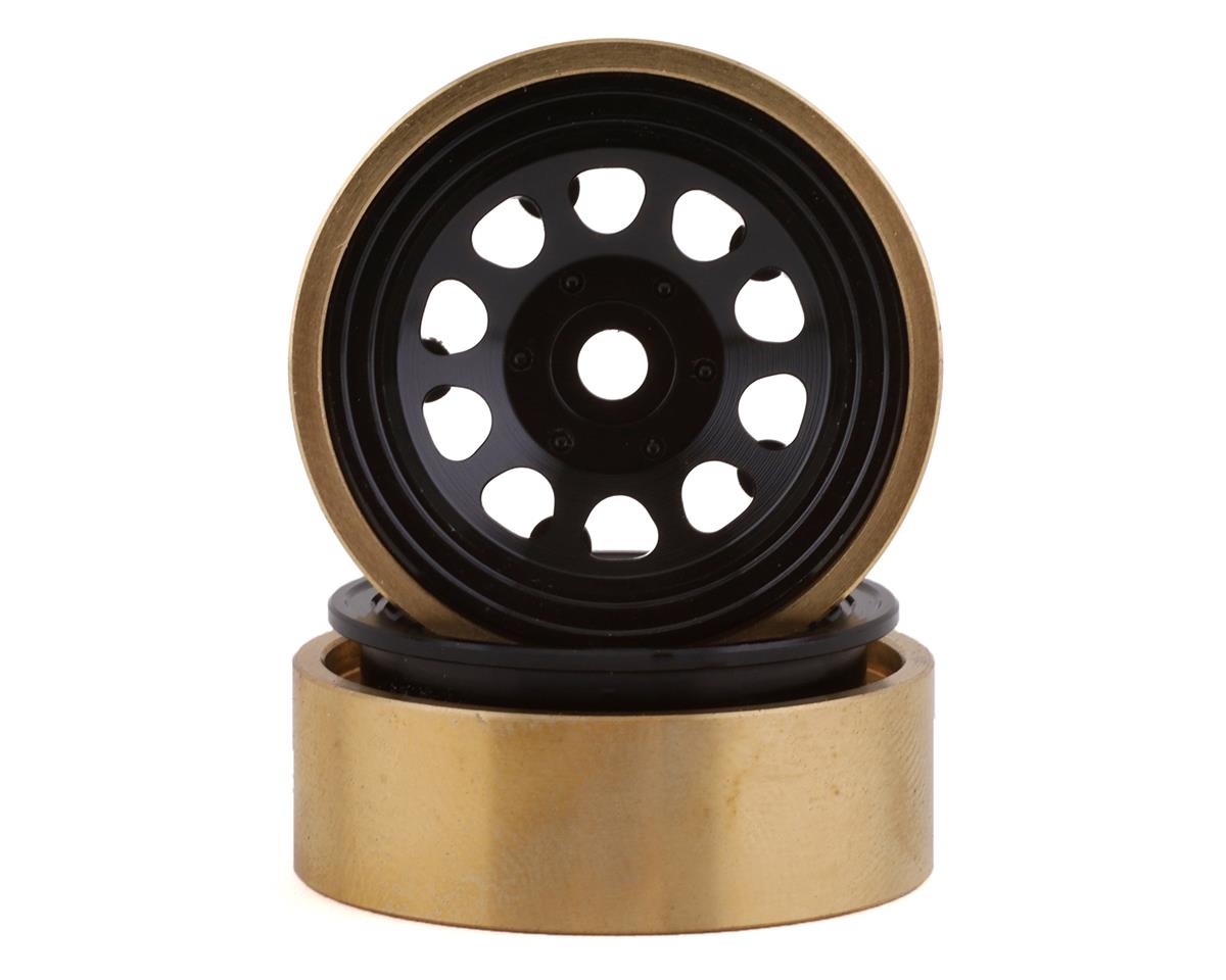 SSD RC SCX24 1.0Ó Aluminum/Brass D Hole Beadlock Wheels (Black) (2) (24g) (SSD00458)