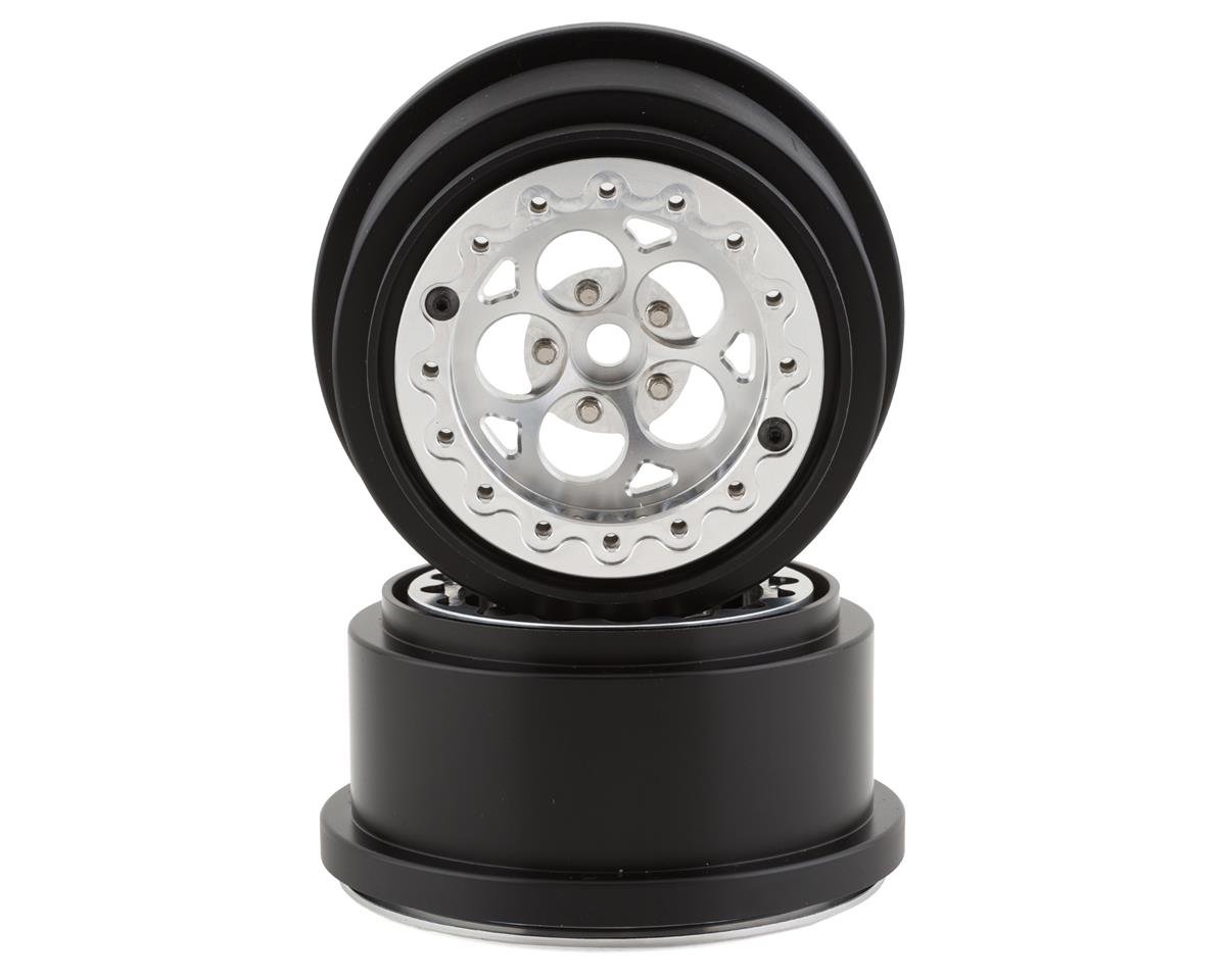 SSD RC 5 Hole Lightweight Aluminum Drag Racing Beadlock Wheels (Silver) (2) (SSD00527)