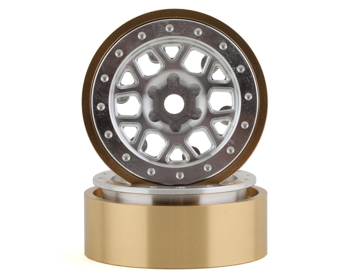 SSD RC 1.0Ó Boxer Aluminum/Brass Beadlock Wheels (Silver) (2) (25g) (SSD00554)