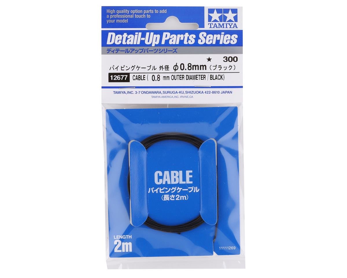 Tamiya 0.8mm Cable Wire (Black) (2000mm) (TAM12677)