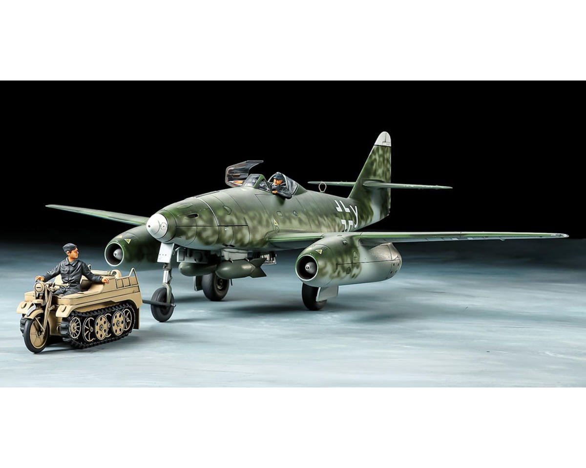 Tamiya Messerschmitt Me262 A-2a 1/48 Model Airplane Kit w/Kettenkraftrad (TAM25215)