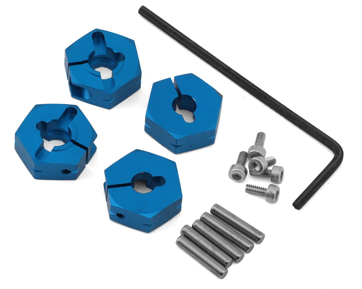 Tamiya 5mm Aluminum Clamping Wheel Hex (Blue) (4) (TAM53823)