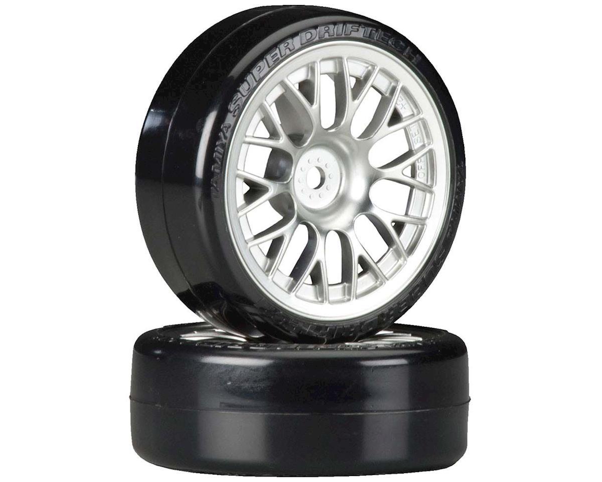 Tamiya 1/10 SD Drift Tech Tires w/ Mesh Wheels (24mm) (TAM54021)