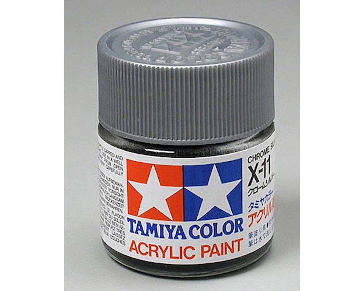 Tamiya X-11 Chrome Silver Gloss Finish Acrylic Paint (23ml) (TAM81011)