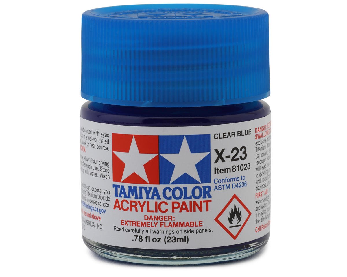 Tamiya X-23 Clear Blue Gloss Finish Acrylic Paint (23ml) (TAM81023)
