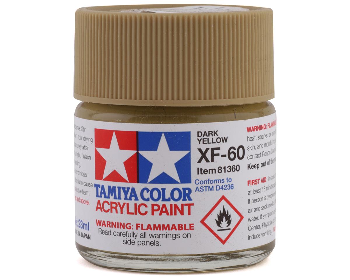 Tamiya XF-60 Flat Dark Yellow Acrylic Paint (23ml) (TAM81360)