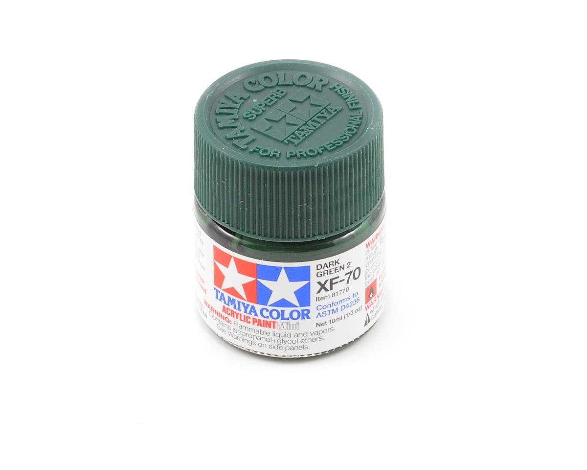 Tamiya XF-70 Flat Dark Green Acrylic Paint (10ml) (TAM81770)