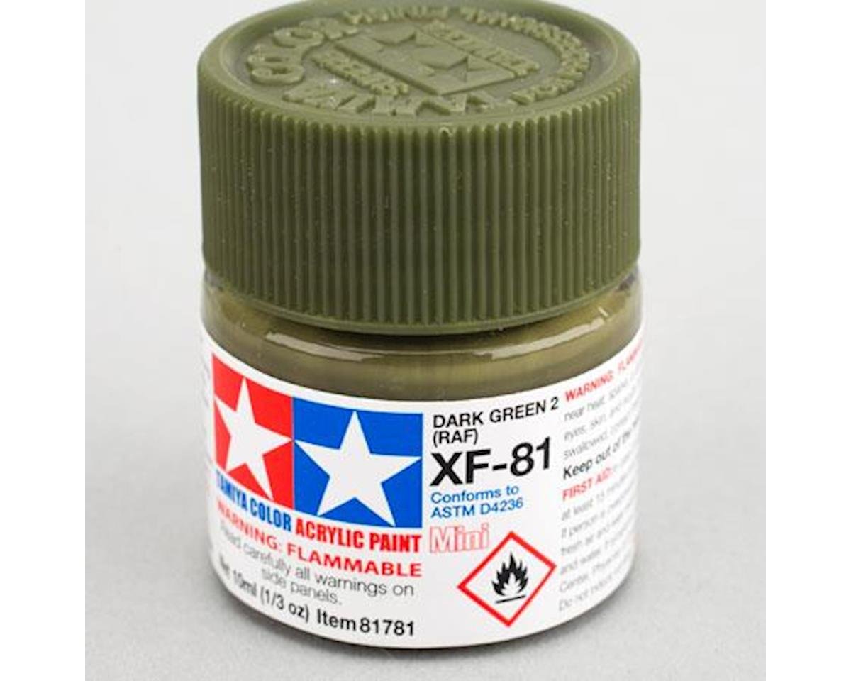 Tamiya XF-81 Flat Dark Green Acrylic Paint (10ml) (TAM81781)