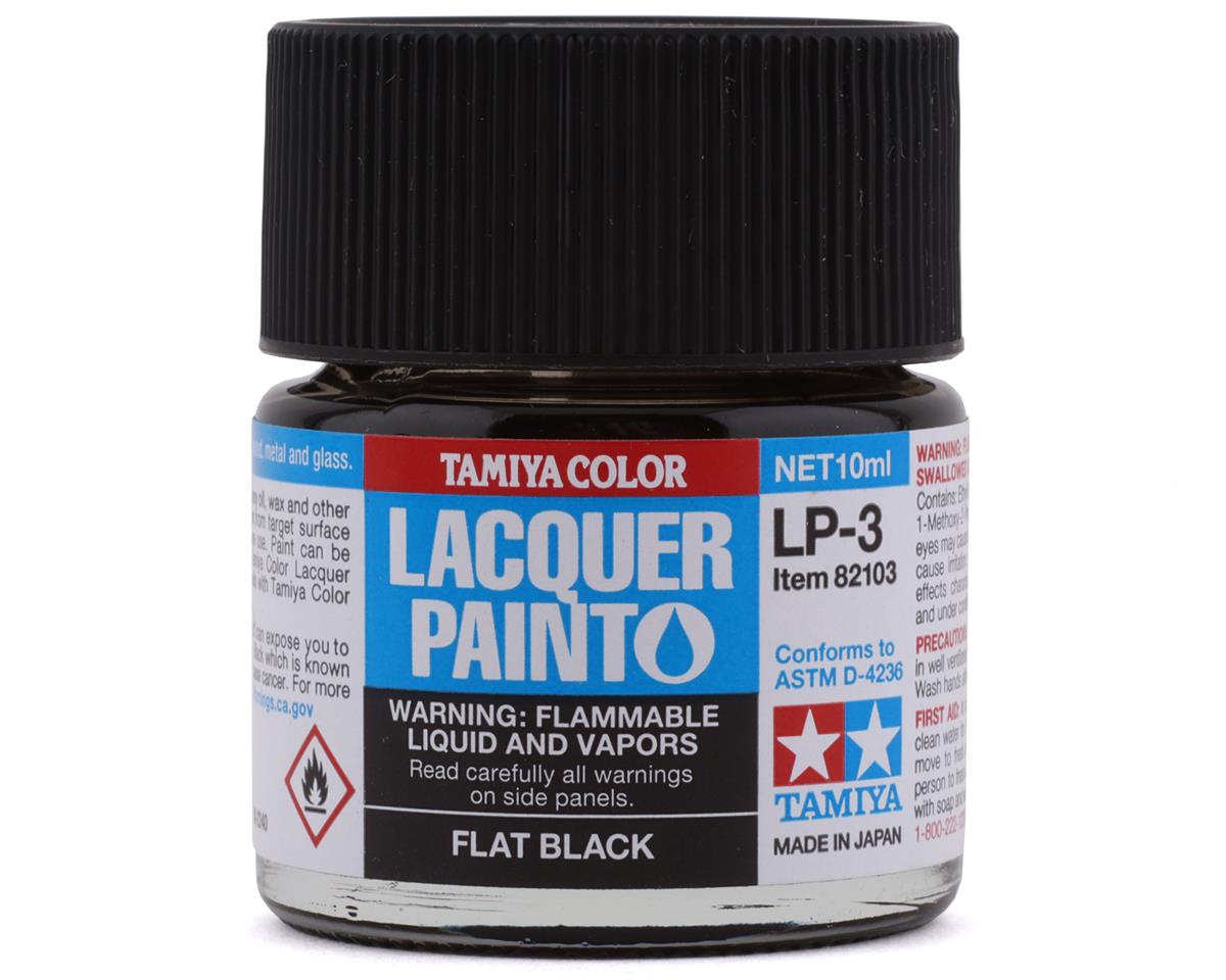 Tamiya LP-3 Flat Black Lacquer Paint (10ml) (TAM82103)