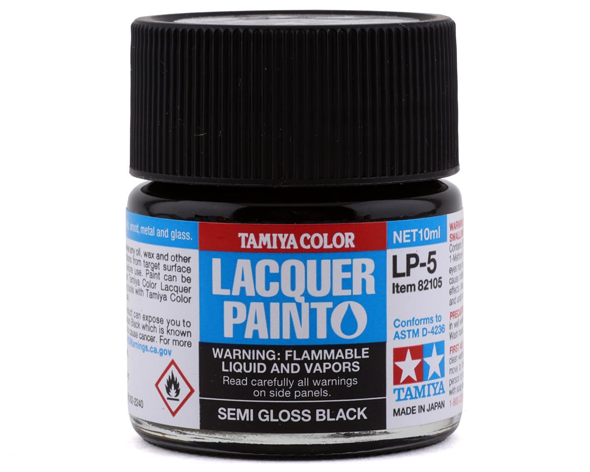 Tamiya LP-5 Semi Gloss Black Lacquer Paint (10ml) (TAM82105)