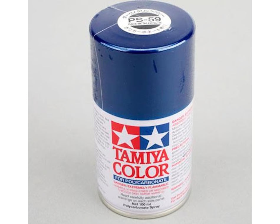 Tamiya PS-59 Dark Metallic Blue Lexan Spray Paint (100ml) (TAM86059)