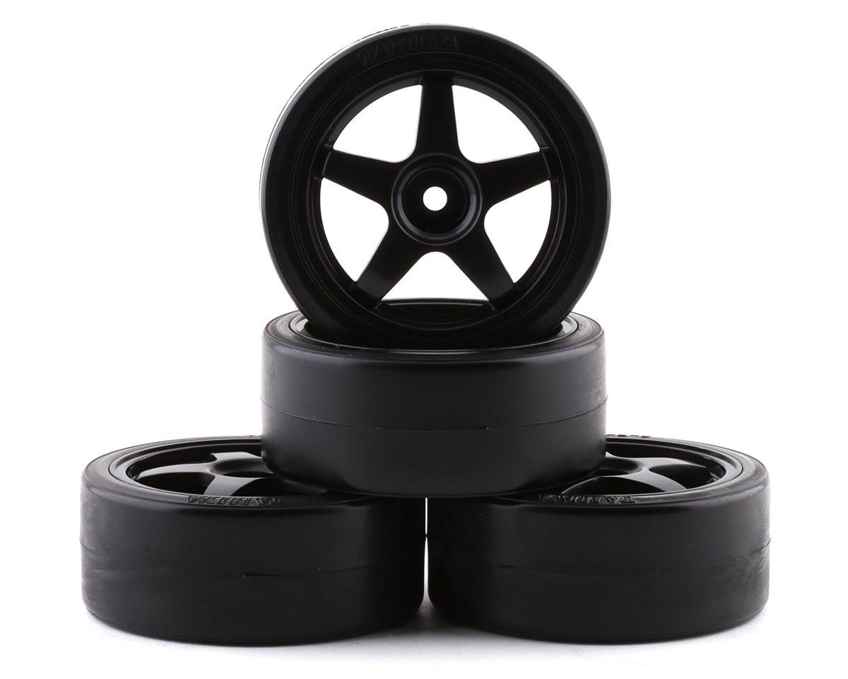 Tamiya 26mm Pre-Mounted Drift Tires (Black) (4) (TAM9400564)