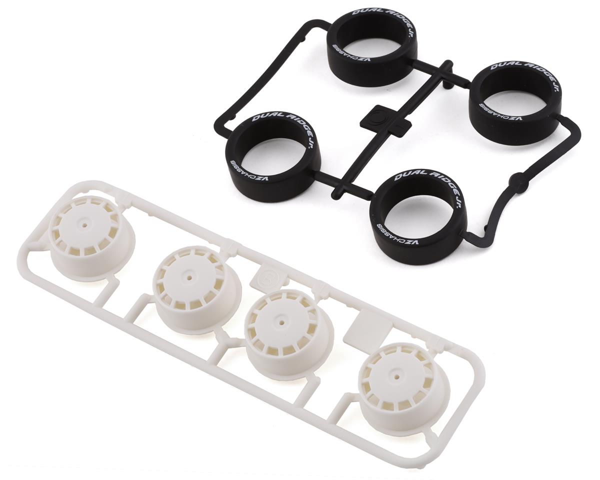 Tamiya JR Super Hard Low-Profile Tire & Reinforced Dish Wheel Set (White) (4) (TAM95631)