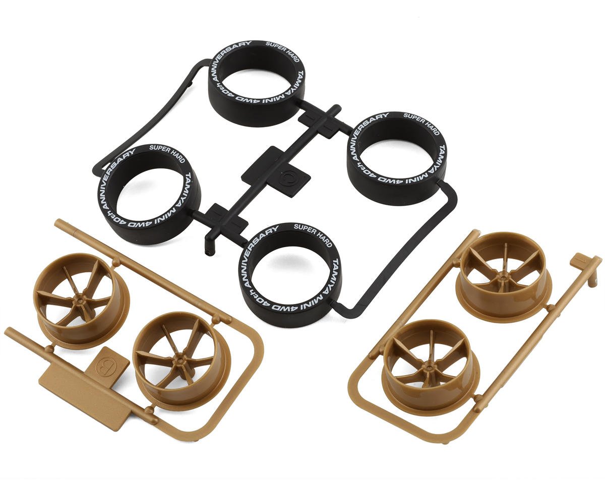 Tamiya JR 40th Anniversary Low-Profile Tire & Wheel Set (Super Hard) (TAM95639)