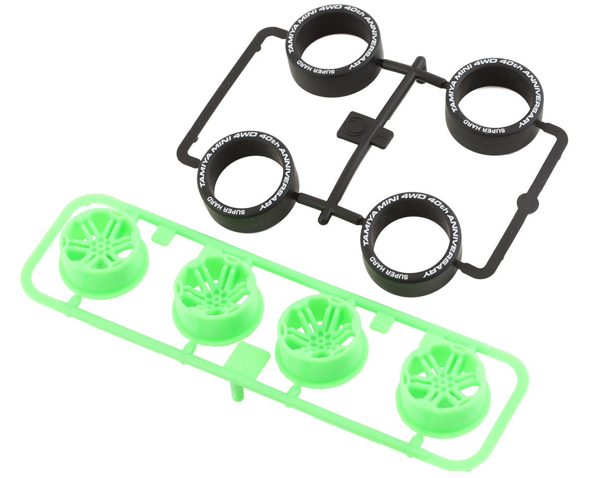 Tamiya JR Mini 4WD 12-Spoke Low-Profile Tire Set (Super Hard) (40th Anniversary) (TAM95640)