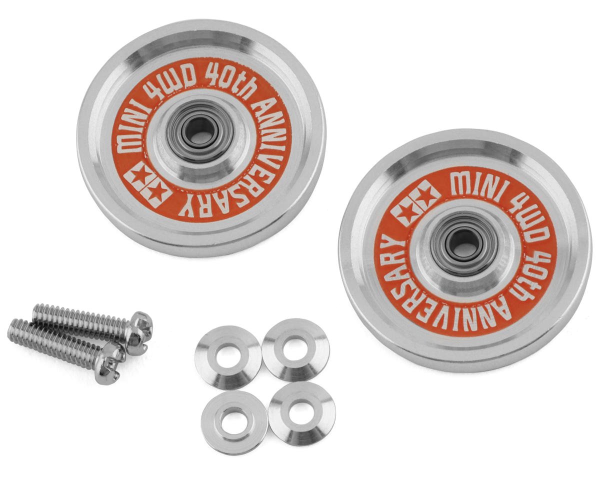 Tamiya JR 40th Anniversary HG 19mm Aluminum Ball-Race Rollers (Ringless) (TAM95643)