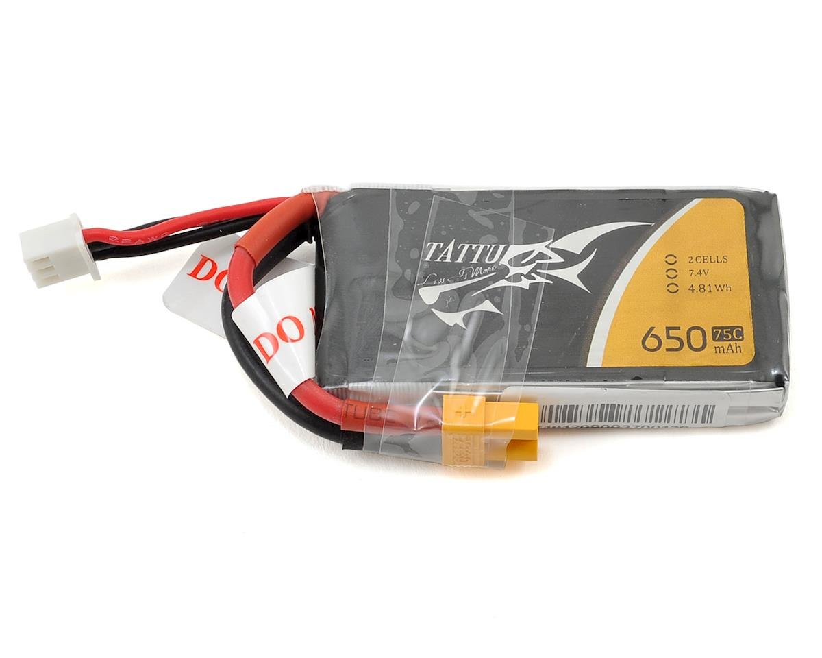 Tattu 2S LiPo Battery 75C (7.4V/650mAh) (TAT-75C-650-2S1P-XT30)