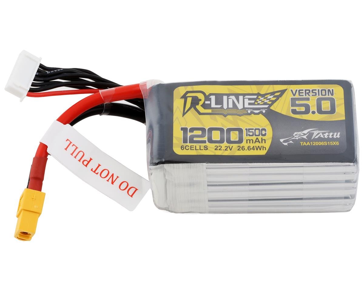 Tattu "R-Line 5.0" 6s LiPo Battery 150C (22.2V/1200mAh) (TAT-TAA12006S15X6)