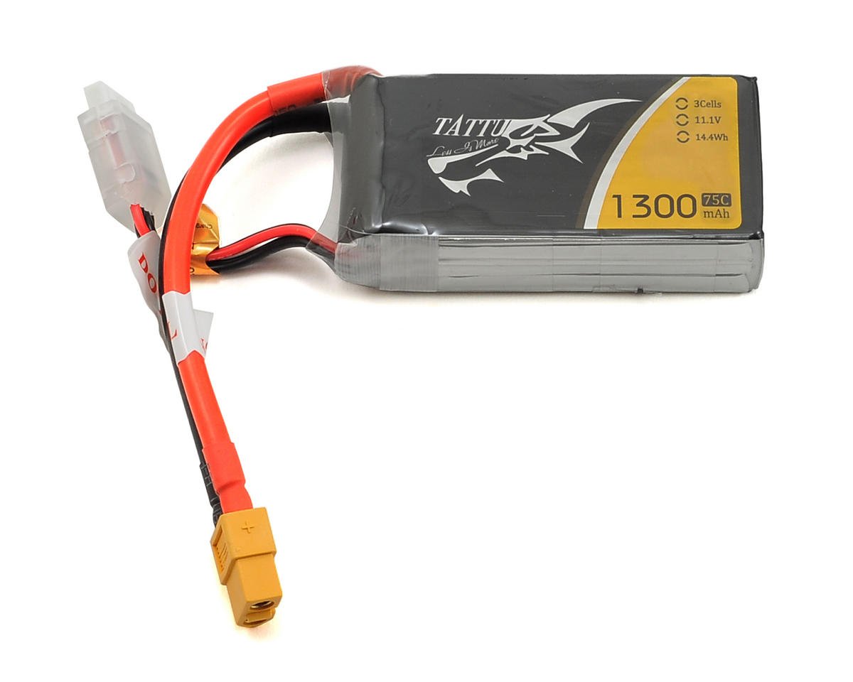 Tattu 3S LiPo Battery 75C (11.1V/1300mAh) (TAT-75C-1300-3S1P-XT60)