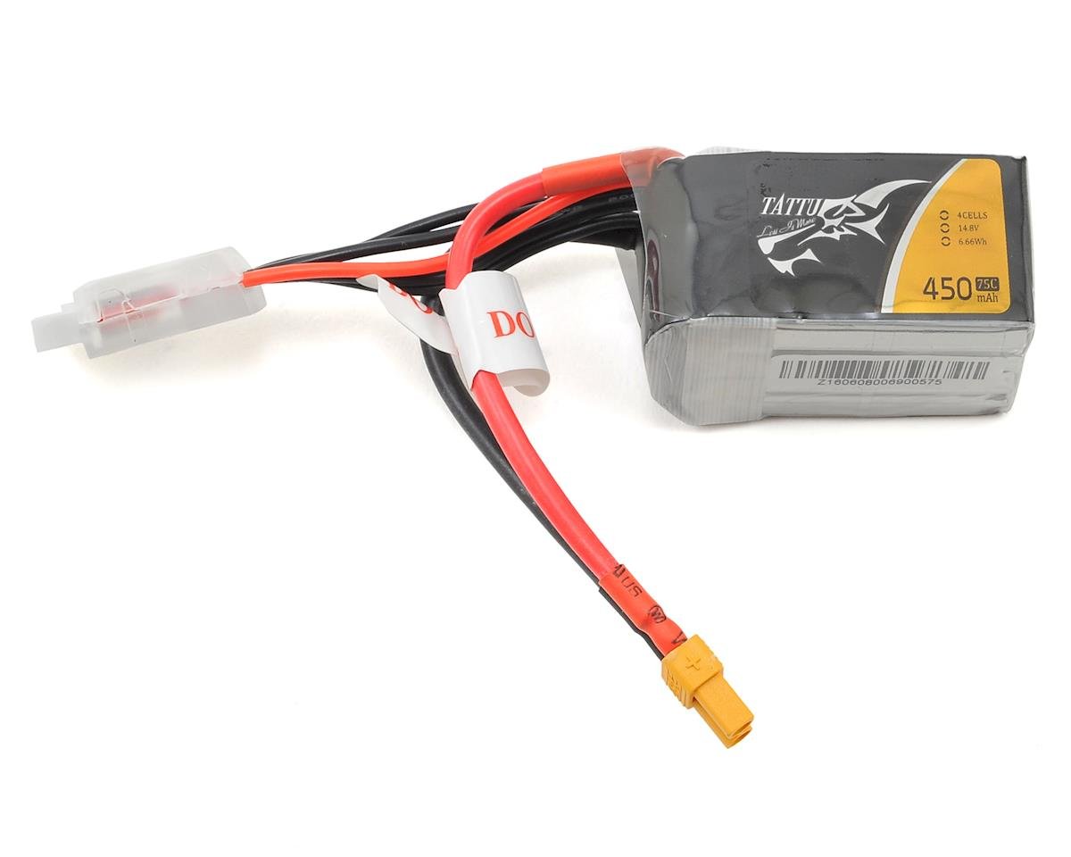 Tattu 4S LiPo Battery 75C (14.8V/450mAh) (JST-XH) (TAT450-148-75C)