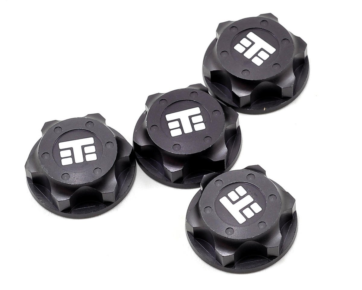 Tekno RC 17mm Aluminum "T Logo" Covered Serrated Wheel Nut (Gun Metal) (4) (TKR5116B)