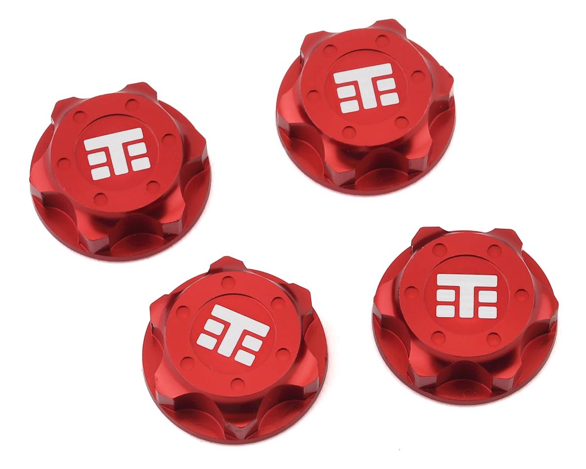 Tekno RC 17mm Aluminum "T Logo" Covered Serrated Wheel Nut (Red) (4) (TKR5116BR)
