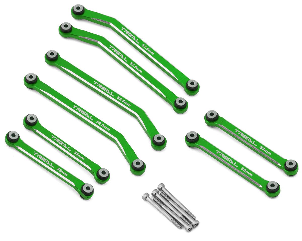 Treal Hobby Axial AX24 Aluminum High Clearance Suspension Links Set (Green) (TLHTAX24-13)