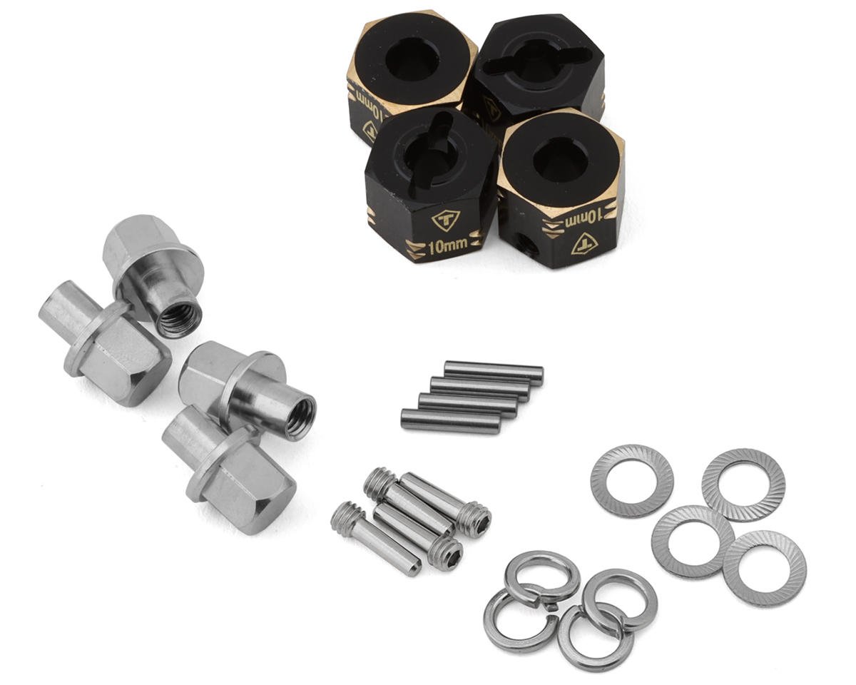 Treal Hobby Capra/SCX10 III 12mm Brass Extended Wheel Hex Adapters (4) (+10mm) (TLHTCAPRA-30)