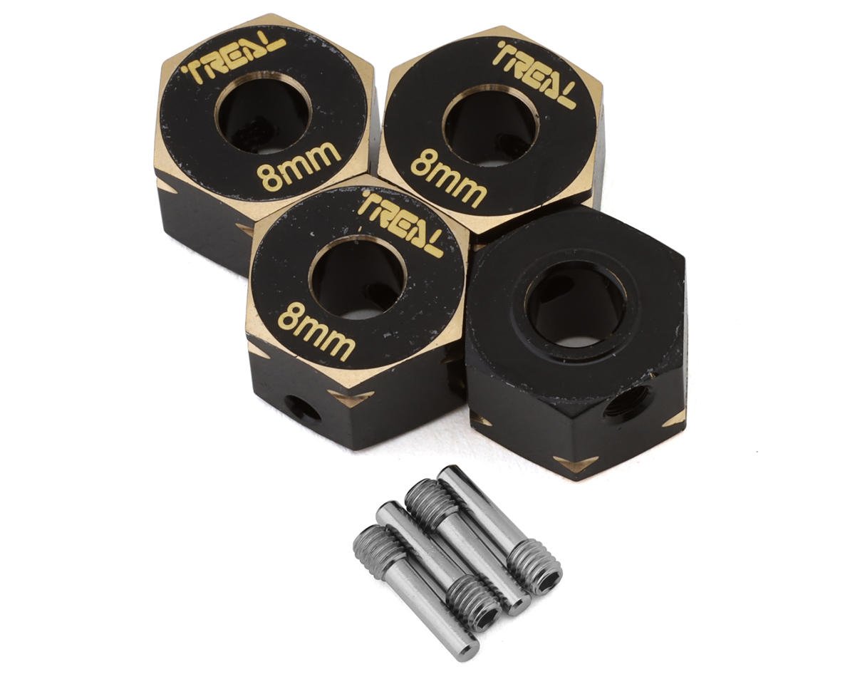 Treal Hobby Axial Capra/SCX10 III Brass Hex Hub (Black) (4) (8mm) (TLHTCAPRA-35)
