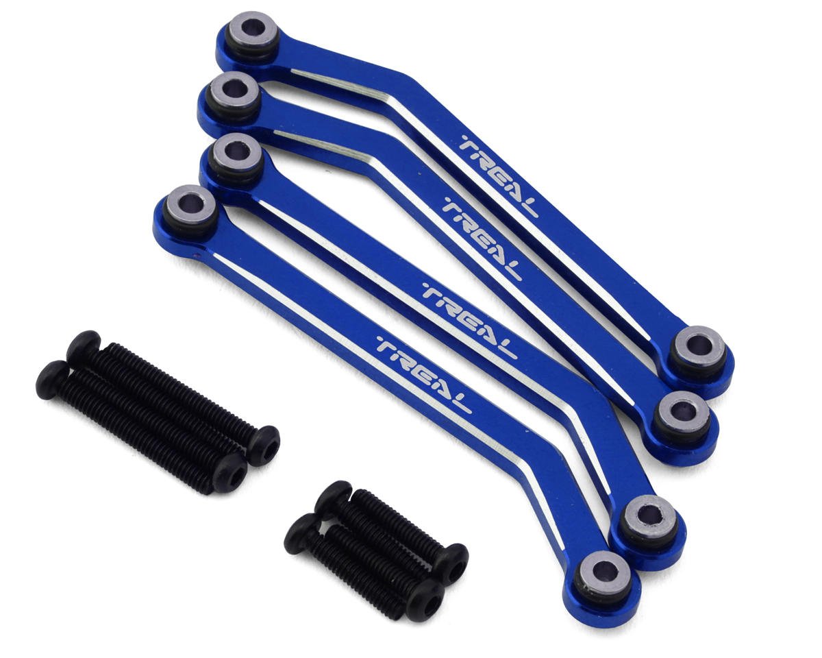 Treal Hobby FCX24 Aluminum High Clearance Lower Links Set (Blue) (TLHTFCX24-45)