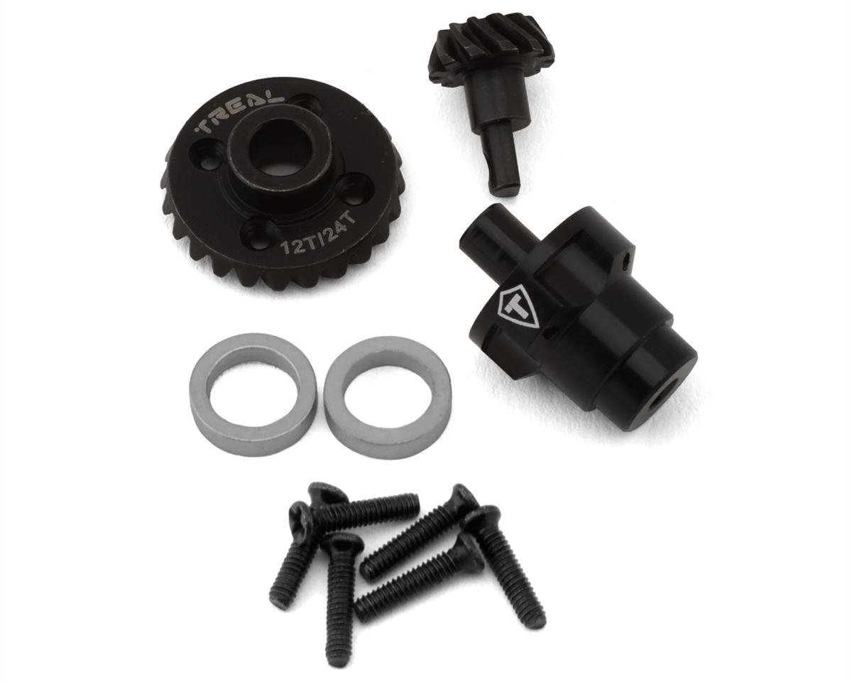 Treal Hobby FCX24 Hardened Steel Differential Gear Set (12T/24T) (Locked) (TLHTFCX24-73)