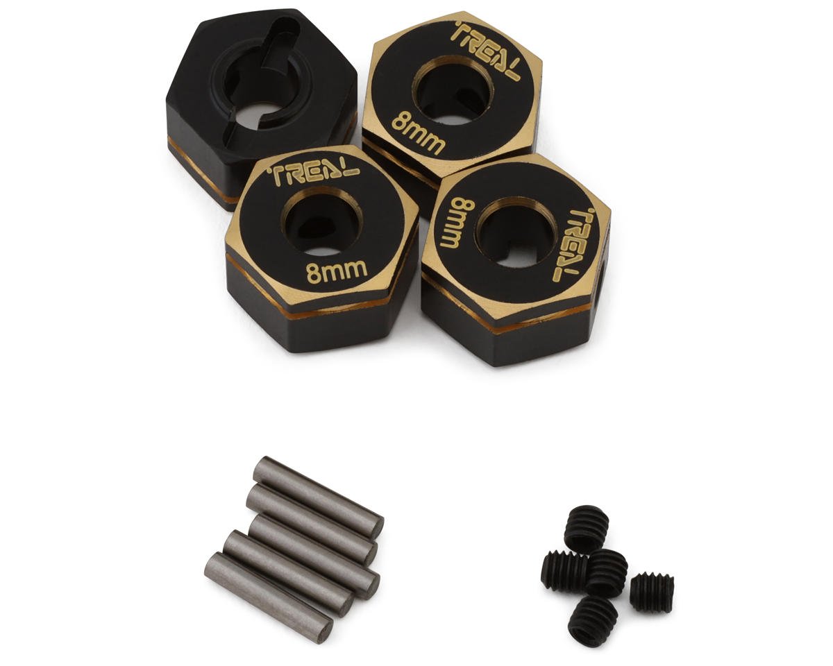 Treal Hobby Redcat Gen8 Brass Extended Wheel Hex Adaptors (Black) (4) (8mm) (TLHTGEN8-15)