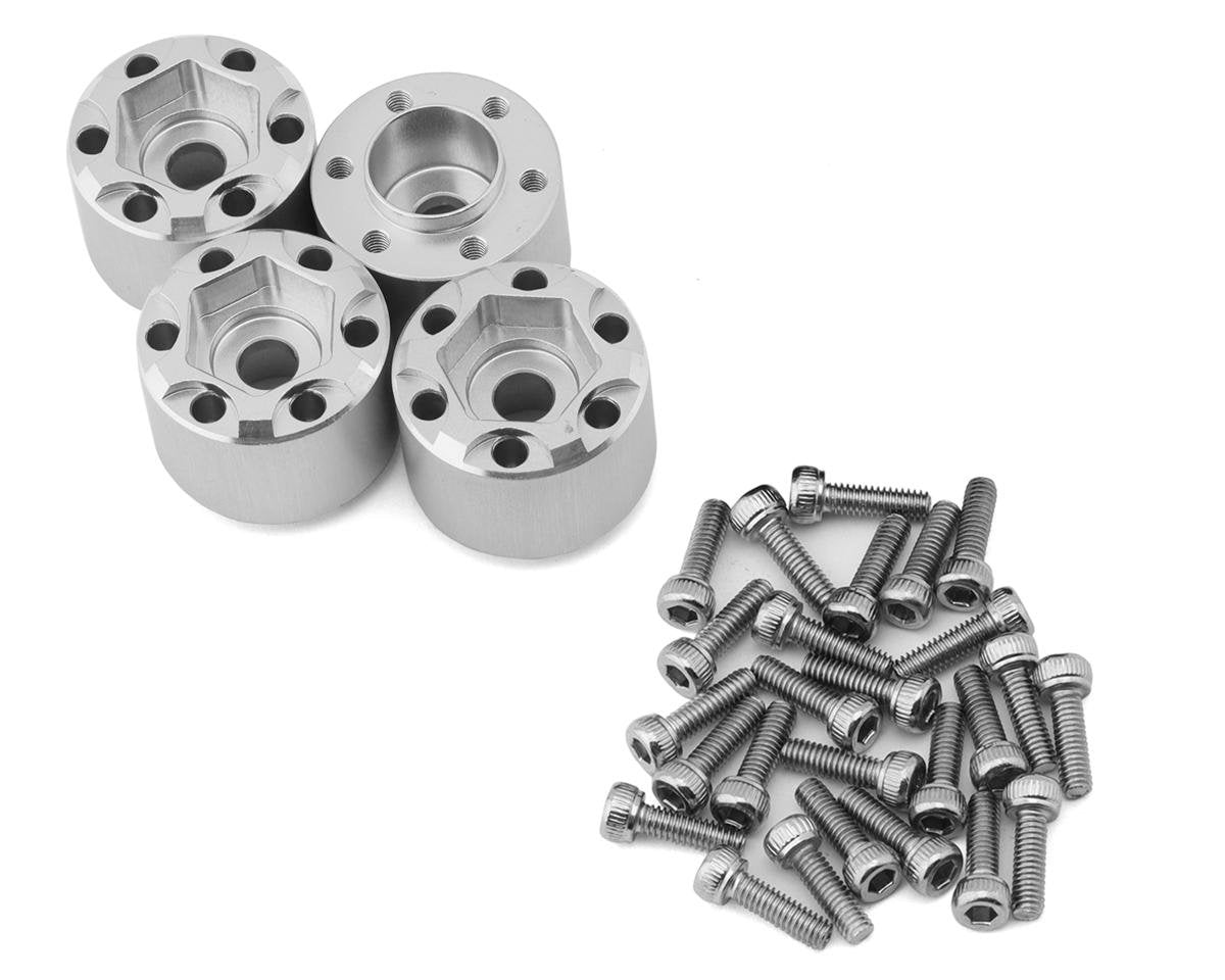 Treal Hobby 1.9" Beadlock Wheel Hub Extension Spacers (Silver) (4) (15mm) (TLHTHUBS-22)