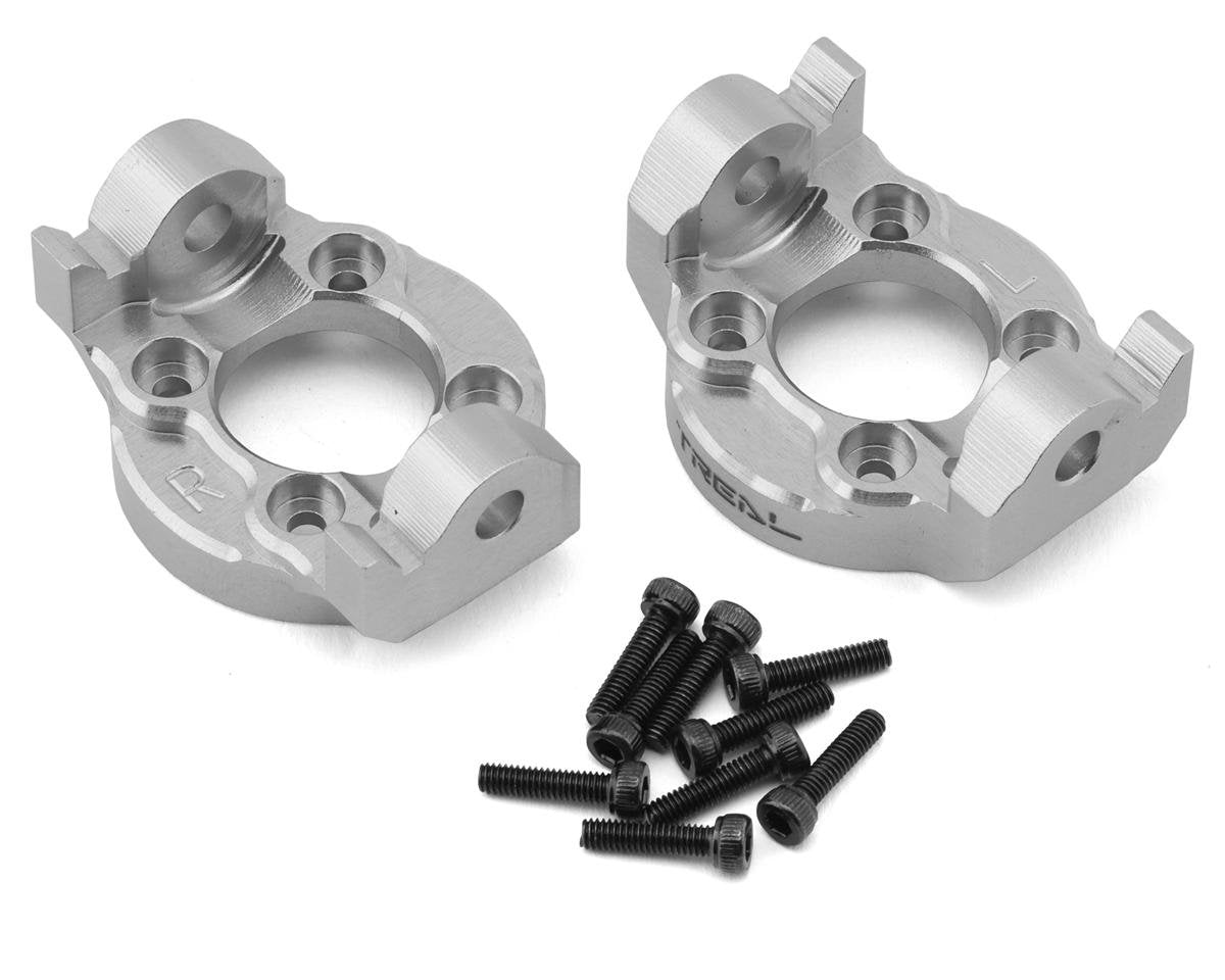 Treal Hobby LMT Aluminum Front C-Hub Spindle Carriers (Silver) (2) (0 Degree) (TLHTLMT-06)