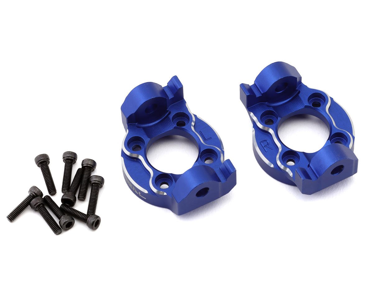Treal Hobby Losi LMT Aluminum Front C-Hub Spindle Carrier Set (5 Degree) (Blue) (TLHTLMT-75)