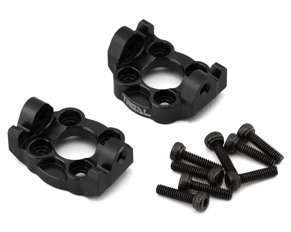 Treal Hobby Losi Mini LMT Aluminum Front C Hub Spindle Carriers (Black) (2) (TLHTLMT18-11)