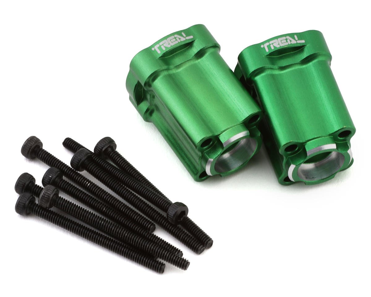 Treal Hobby Losi Mini LMT Aluminum Rear Hub Axle Mounts (Green) (2) (0 Degree) (TLHTLMT18-18)