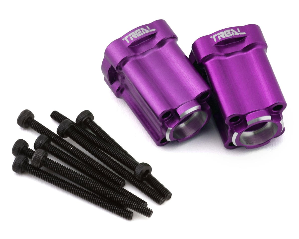 Treal Hobby Losi Mini LMT Aluminum Rear Hub Axle Mounts (Purple) (2) (0 Degree) (TLHTLMT18-19)