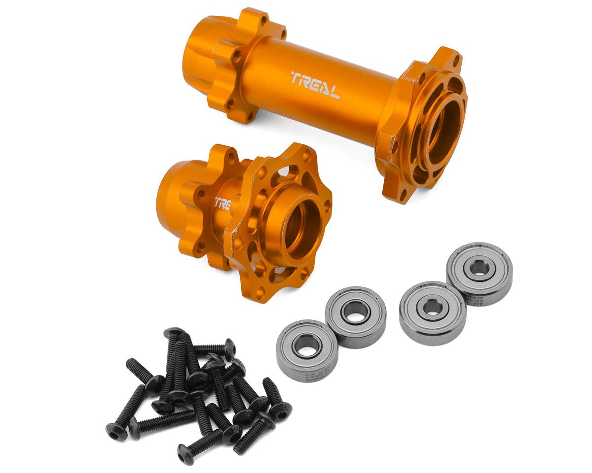 Treal Hobby Promoto CNC Aluminum Front & Rear Hub Set (Orange) (TLHTPROMOTOMX-04)