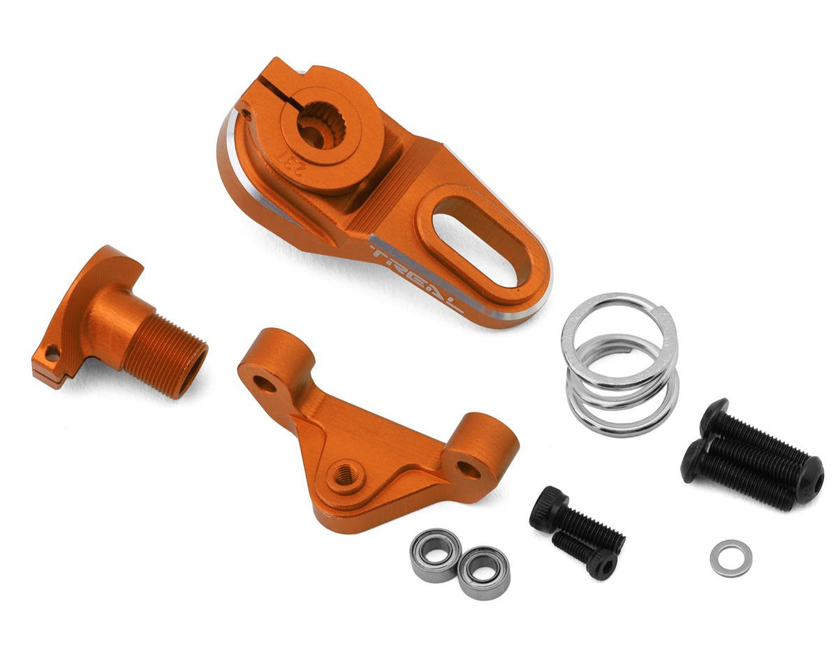 Treal Hobby Losi Promoto MX CNC Aluminum Clamping Servo Saver (25T/23T) (Orange) (TLHTPROMOTOMX-113)