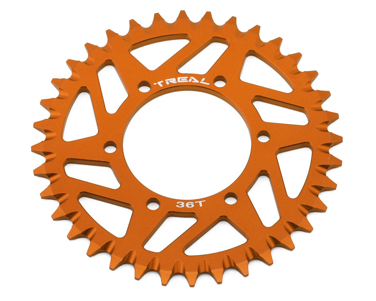 Treal Hobby Losi Promoto MX CNC Aluminum Rear Sprocket (Orange) (36T) (TLHTPROMOTOMX-128)