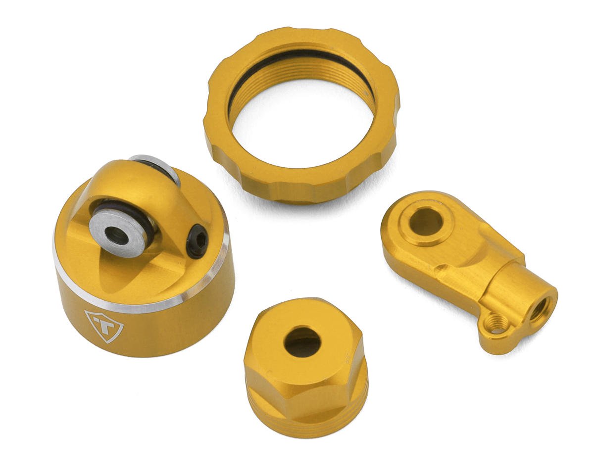 Treal Hobby Losi Promoto MX CNC Aluminum Shock Cap With Bottom Retainer Set (Gold) (TLHTPROMOTOMX-151)