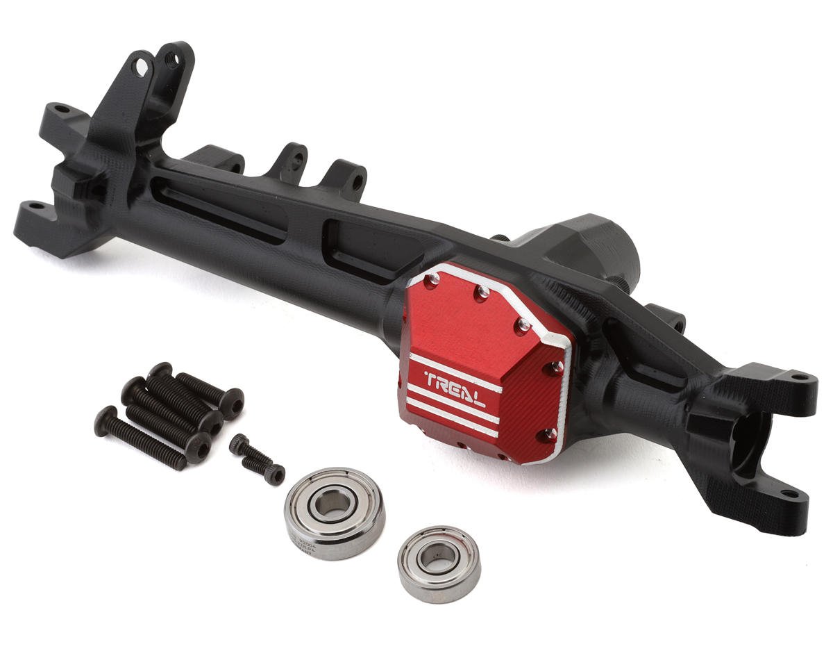 Treal Hobby Axial SCX10 III CNC Aluminum Front Straight Axle (Black) (TLHTSCX10_III-24)