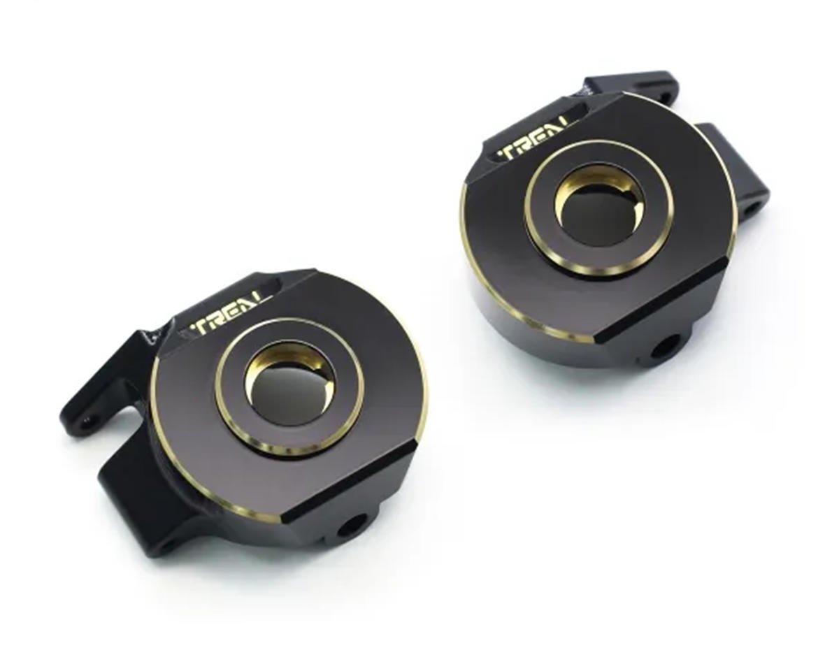 Treal Hobby Axial SCX10 Pro Brass Steering Knuckles (Black) (2) (96.8g) (TLHTSCX10_PRO-15)
