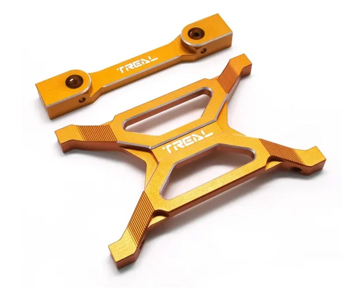 Treal Hobby Axial SCX10 Pro 7075 Billet Aluminum Rear Chassis Brace Set (Orange) (TLHTSCX10_PRO-27)