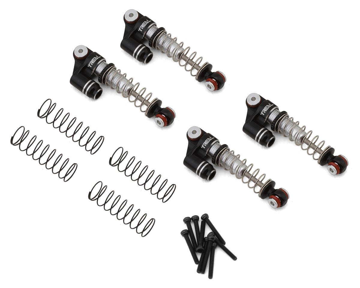 Treal Hobby Axial SCX24 Aluminum Threaded Shocks (Black) (4) (TLHTSCX24-08)