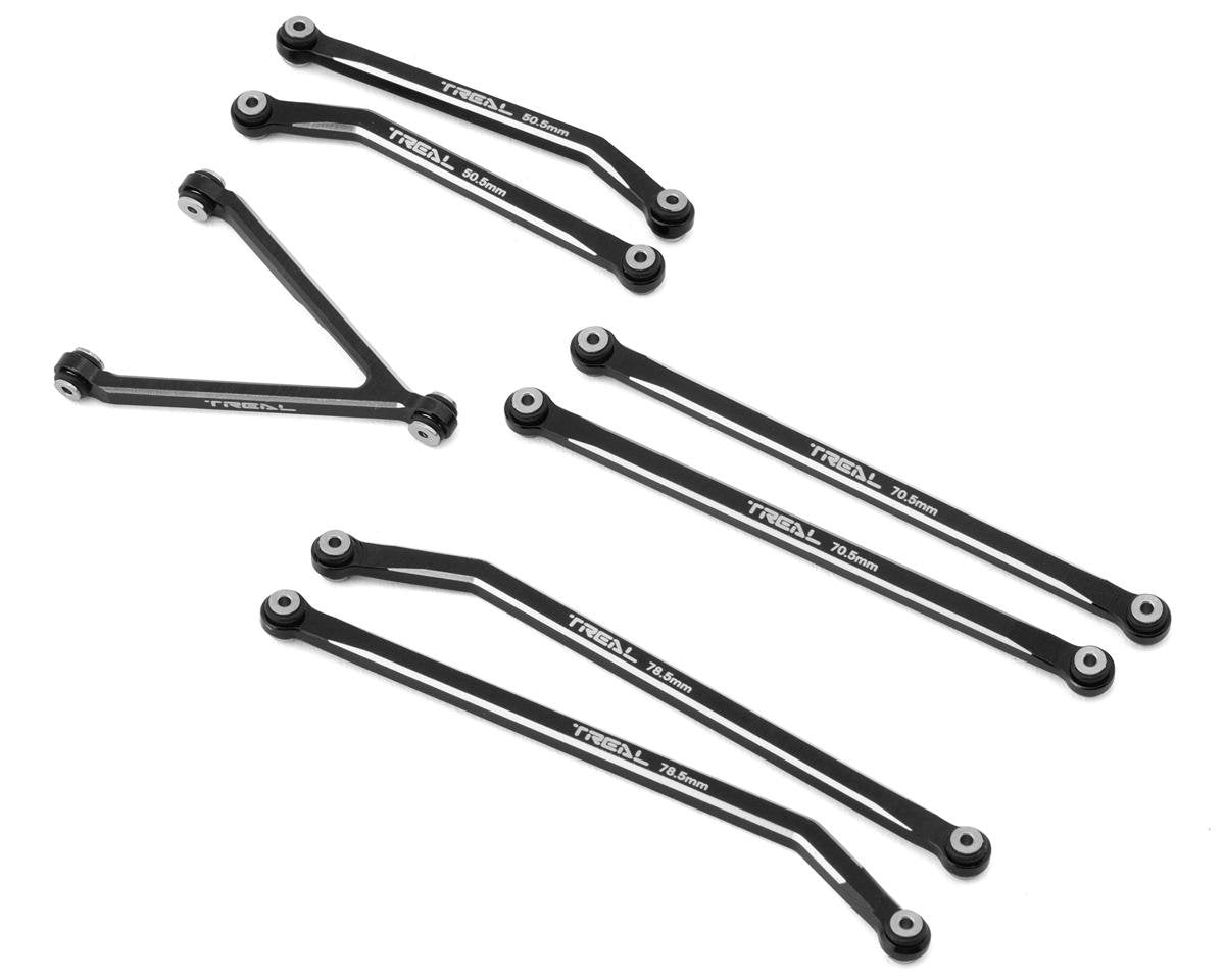 Treal Hobby Axial SCX24 Aluminum High Clearance Link Set (Black) (7) (Gladiator) (TLHTSCX24-105)