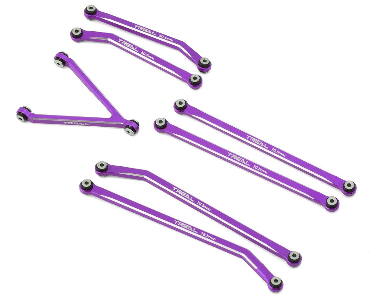 Treal Hobby Axial SCX24 Aluminum High Clearance Link Set (Purple) (7) (TLHTSCX24-107)